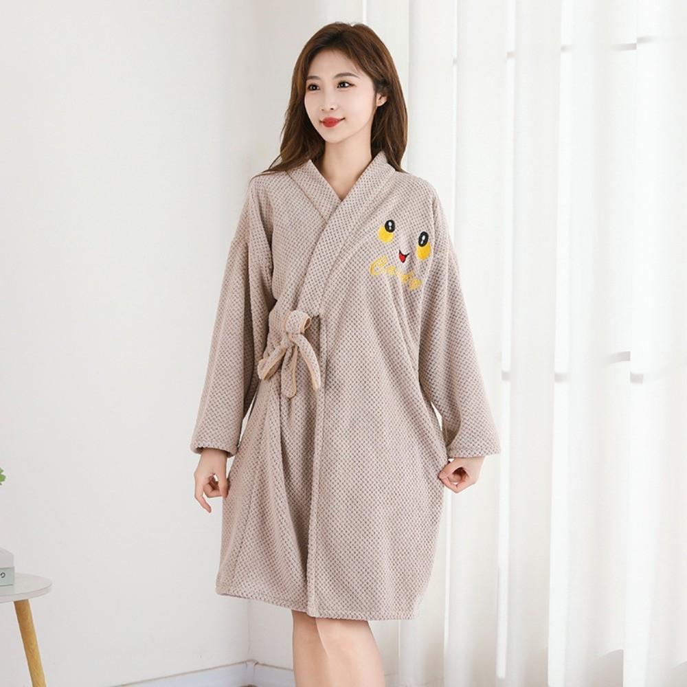 Thickened Bath Towel Coral Velvet Shower Robe New Kimono Robe