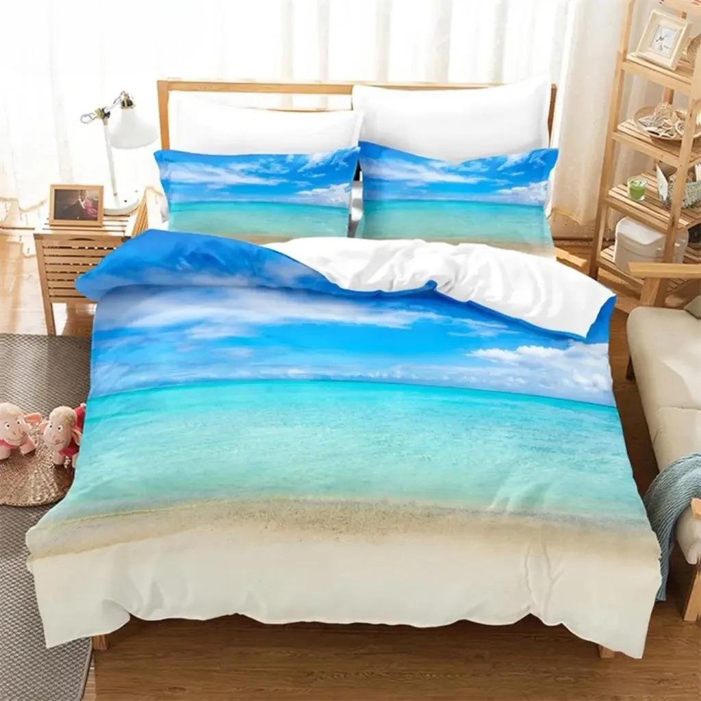 3D Print Seaside Beach Bedding CollectionDuvet Cover Comforter Bed Collection Quilt Cover PillowcaseKing Queen Twin Size Boys Girls Adultse