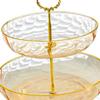 Cake Stand 2 Tier Fruit Snack Plates Dessert Rack with Handle Pastry Holder Serving Tray for Home