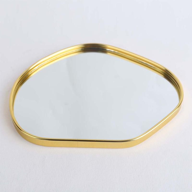 1Pc Potato-shaped Light Luxury Home Table Decoration Gold Nordic Shooting Props Jewelry Mirror Tray