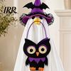 Felt Halloween Goose Statue Ghost Costume, Wizard Hat, Cape, Pumpkin Candy Soft Fabric Decor Bag, Outdoor Yard Decoration for or Garden Display