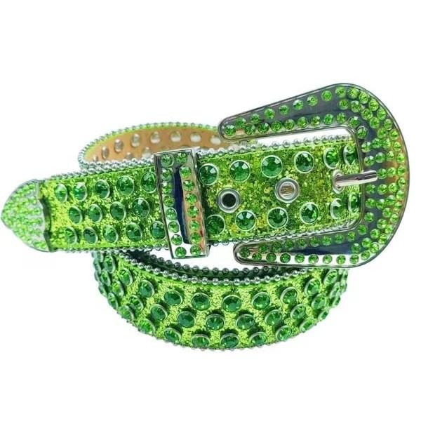 Amazon Fashion Men's and Women's Belts Punk Style Rock Trend Flow Rivet rhinestone Inlaid Wide Belt Women's Versatile Jeans Belt