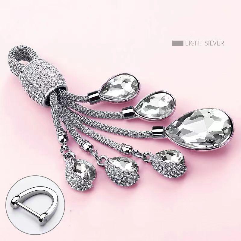High-end Dames Auto Sleutelhanger Diamant Ingelegd Kristal Hoefijzer Sleutelring Luxe Strass Sleutelhanghanger Touw voor Auto Sleutel Decoratie Accessoires