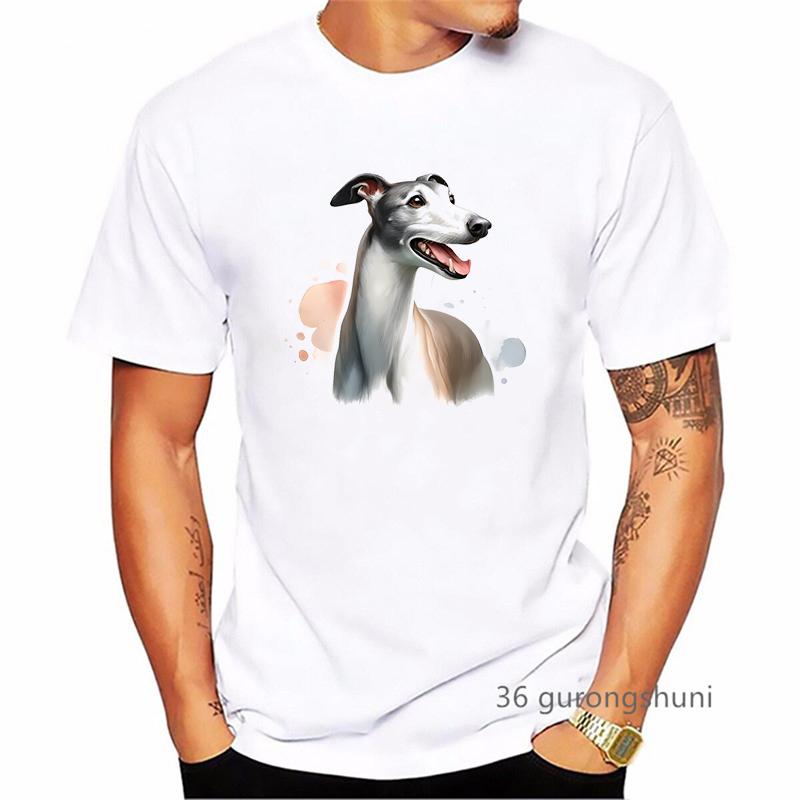 Greyhound Animal Printed T Shirt Men Summer Fashion Tshirt Homme Kawaii Dog Lover TShirt Harajuku Shirt Streetwear