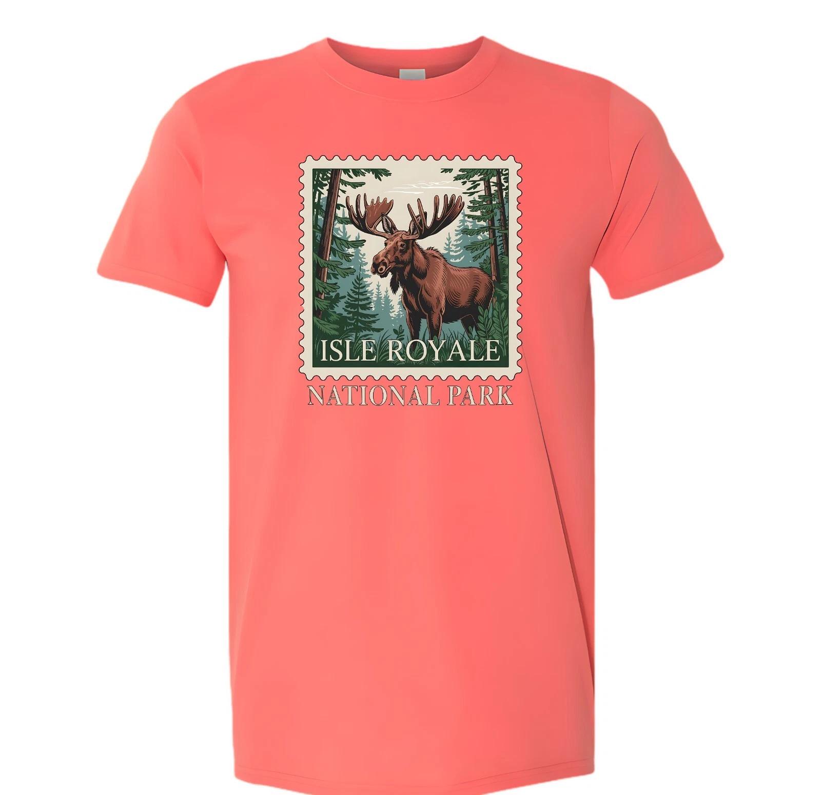 Isle Royale National Park T-Shirt Moose Nature Hiking Outdoors M