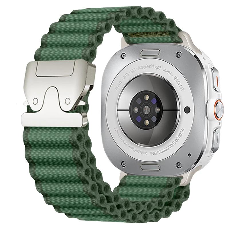 Nylonový námořnický řemínek pro Samsung Galaxy Watch Ultra 2025/7 47mm Prodyšný pásek Parachute přezka Pro Galaxy Ultra 47mm Náramek