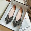Size 33-43 Women's Pointed Toe Flats Fashion Crystal Women Shoes Women Comfort Loafers Shoes Simple Mary Jane Shoes