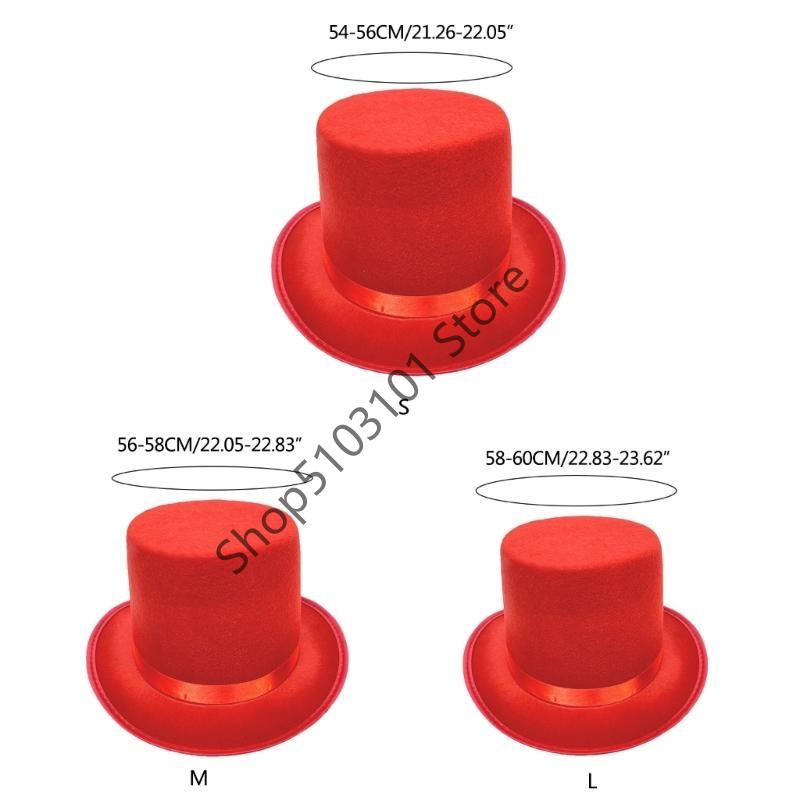 X6HE Elegant Stage Performances Tall Hat Cosplay Costume Gentleman Hat with Roll Trim Adult Carnivals Party Photography Hat