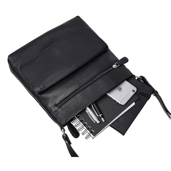 URBAN FOREST Troy Black Messenger Bag for Men