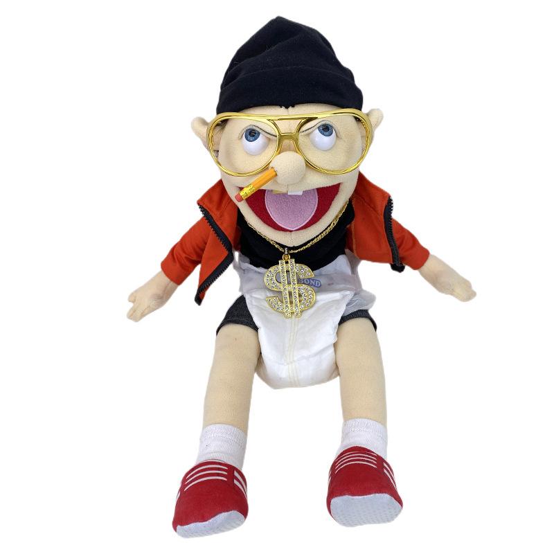 Cartoon Plush Hand Puppet - Funny Open-Mouth Boy Parent-Child Interactive Jeff Puppet Creative Stuffed Toy