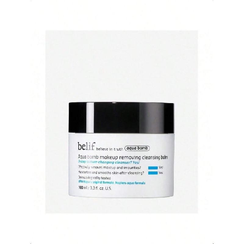 

belif Aqua Bomb Очищающий бальзам для снятия макияжа 100 мл, Увлажнение и глубокое очищение в 1 шаг, Беспорядочная очистка, Формула очищающего средства бальзам-масло