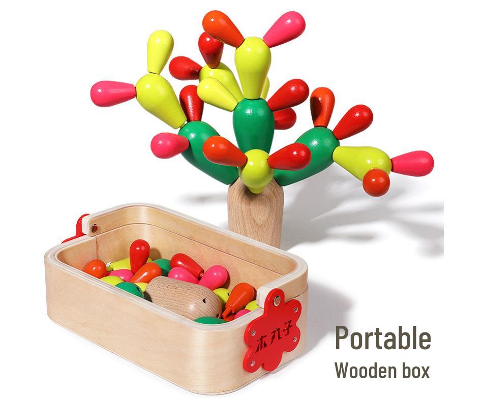 DIY Wooden Cactus Building Blocks: Educational & Multifunctional Stacking Toys for Kids