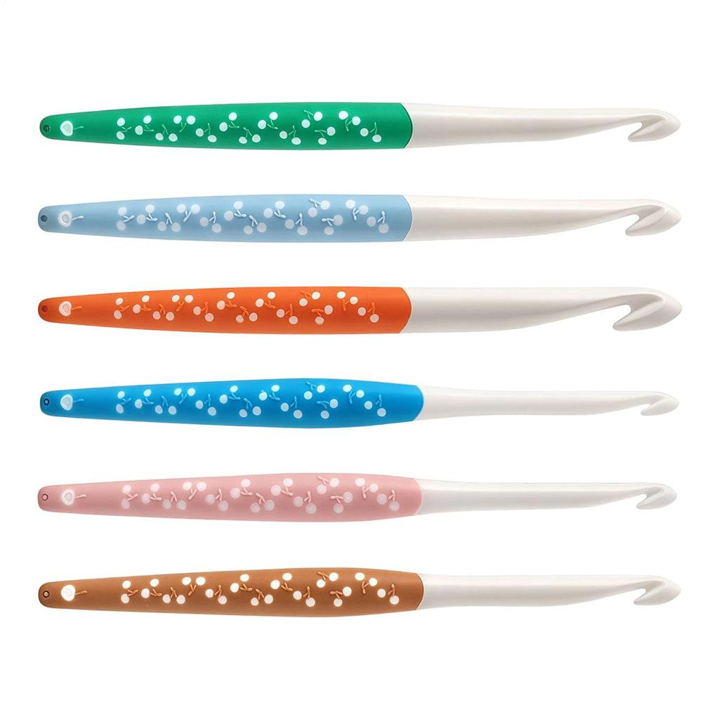 6pcs Crochet Hook Set Silicone Handle Non-Slip Woven Crochet Hooks 6mm-12mm Straight Handle Crochet Hooks For Crochet Blankets