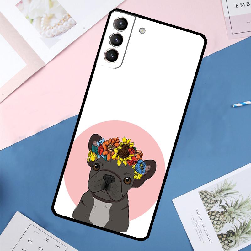 French Bulldog Case For Samsung Galaxy S24 Ultra S20 S21 S22 S23 S25 Ultra S9 S10 Plus S25 FE Back Cover