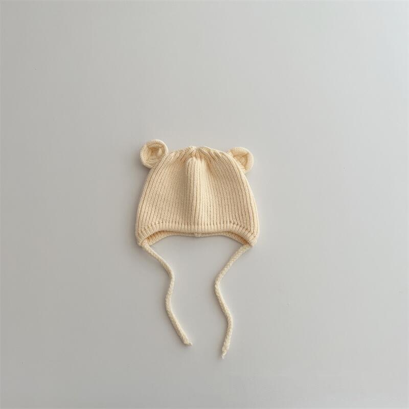 Children's knitted hat super cute small ears warm ear protection hat autumn and winter boys and girls baby versatile wool hat