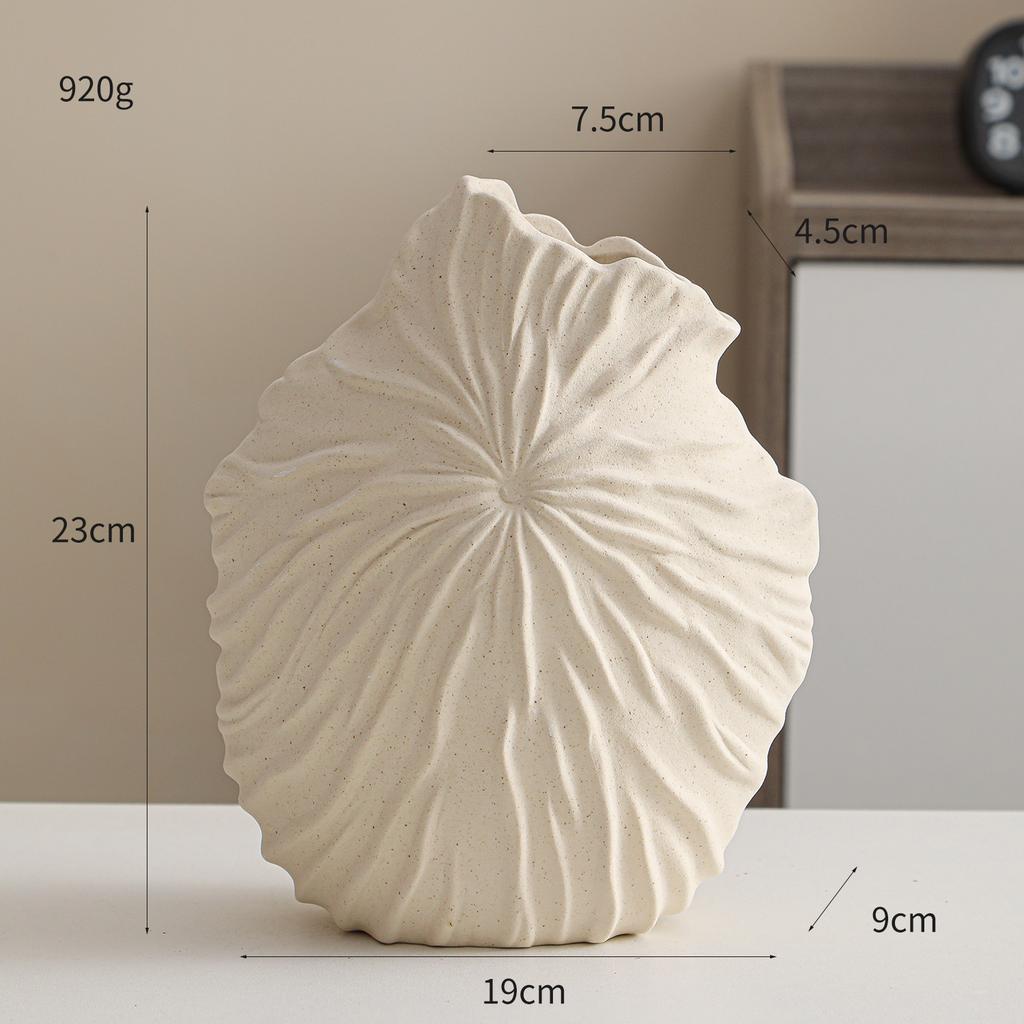 Matte White Fashion Plain Fired Irregular Wrinkled Vase Abstract Crafts Ceramic Flowerpot Desktop Decoration Ceramic Flower Vase