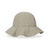 VARZAR VA Curved Logo Round Frill Bucket Hat Beige