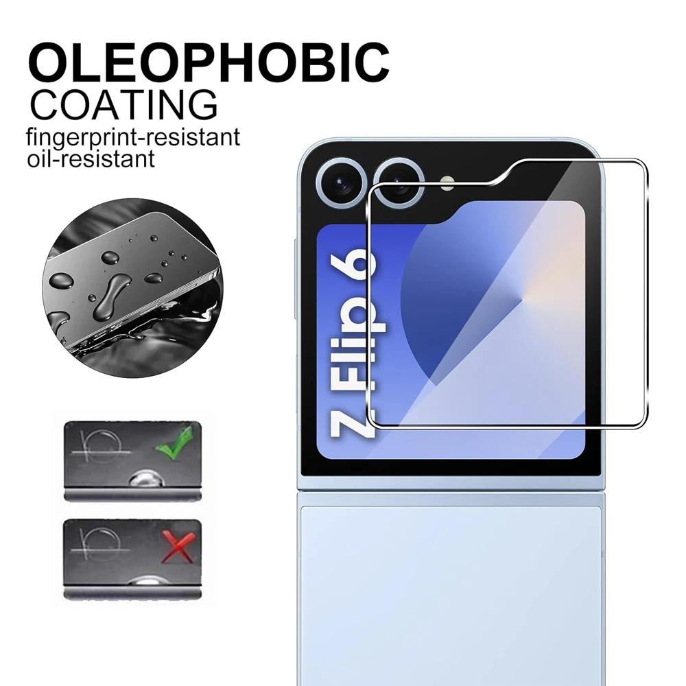 3pcs Full Cover Tempered Glass For Samsung Galaxy Z Flip 5 6 7 HD Clear Glass Full Screen Protector 9H Hardness Glass Film