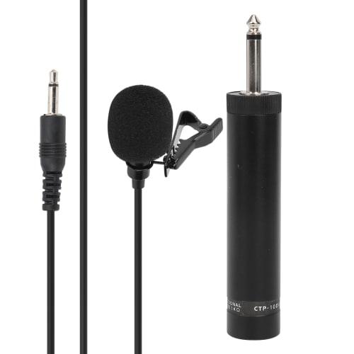 Wired Pin Microphone with 360-Degree Rotation for Connecting To Amplifiers, Mixers, and Sound Cards (5 Meters Long)