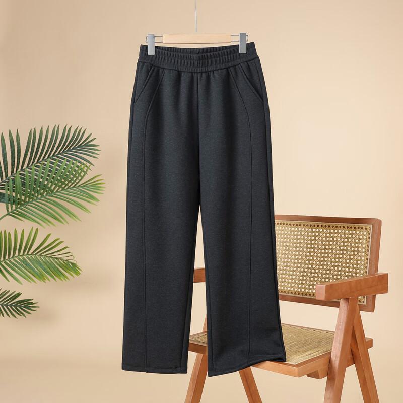 LangSha Mid-Aged Women's Elastic High Waist Straight Casual Pants