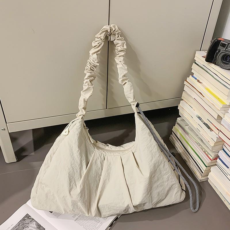 Новый Трансграничный Рюкзак Японский Простой Однотонный Плиссированная Лямка Сумка на Плечо Большая Вместимость Повседневная Поездка