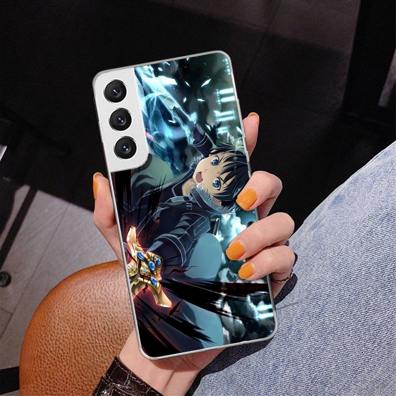 Sword Art Online Anime Phone Case For Samsung Galaxy S24 S25 Edge S26 Ultra S23 S22 S21 Plus S20 FE + Personalized Print Cover G