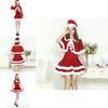 Festive Christmas Santa Claus Adult Female Velvet Cape Dress