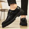 Fashion Men Outdoor Non-slip Walk Daily Commute Casual Shoe Hand-stitched Leather Business Shoes Men Thick Soled Slip-On Driving Loafers