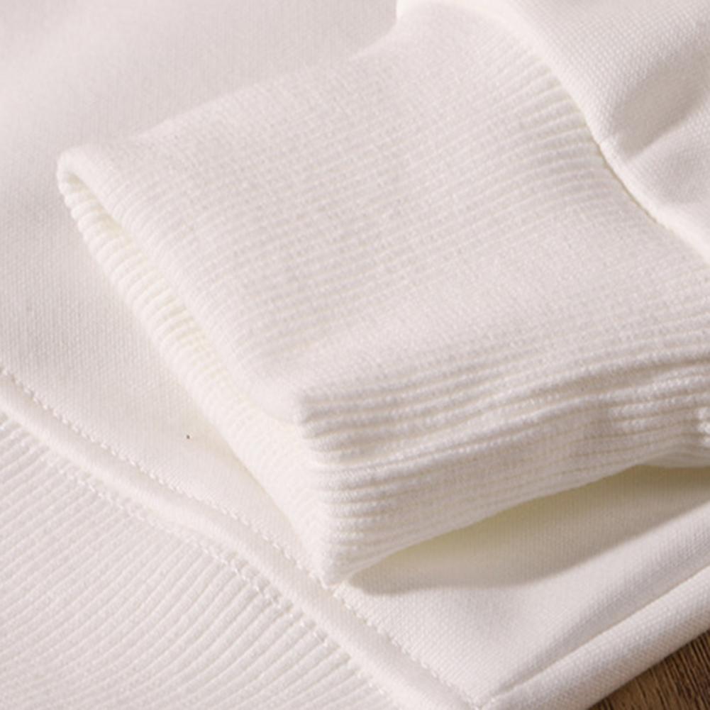 Unisex Herbst Winter Sweatshirt Rundhalsausschnitt Lange Ärmel Elastischer Fadenmanschette Einfarbig Thermisches Unterhemd Basic Kleidung Frühling