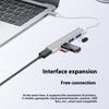 Aluminum USB C Splitter 4 in 1 USB C/USB Adapter Docking Station with 3xUSB2.0+1xUSB3.0+1 Adapter Laptops Dock for Laptop