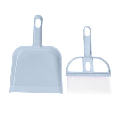 2PCS Set Small Broom and Dustpan Set Multifunctional Plastic Mini Hand Broom Dustpan for Desktop