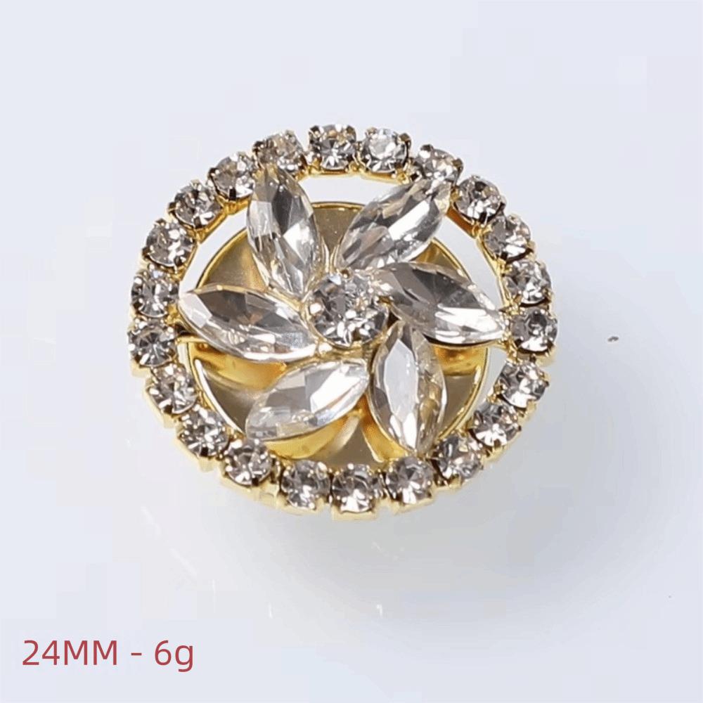 DIY Accessories Rhinestone Button Cover Detachable Clip-On Button  for Shirt Tuxedo Accessories