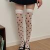 Botvotee Polka Dot Thin and Sexy Knee-high Socks Women Velvet Tights Lolita Thin Thigh High Stockings K White Long Socks