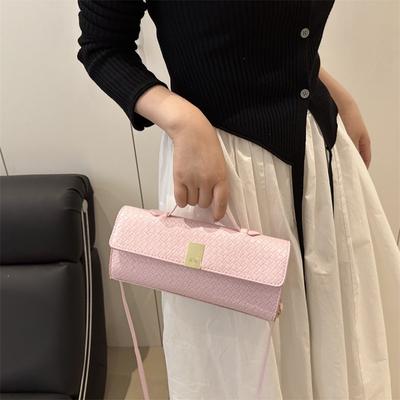 Trendy and Beautiful Solid Color Niche Horizontal Design Sense Versatile Portable Shoulder Messenger Bag Temperament Women's Bag