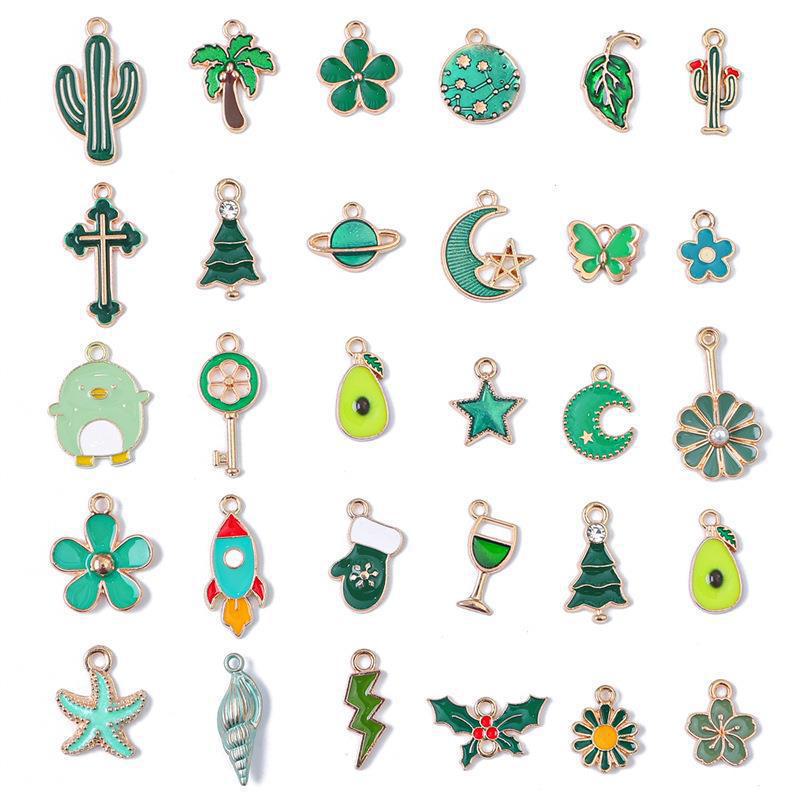 Cute Cartoon Oil Drop Panda Smiley Face Alloy Pendant for DIY Bracelets & Necklaces