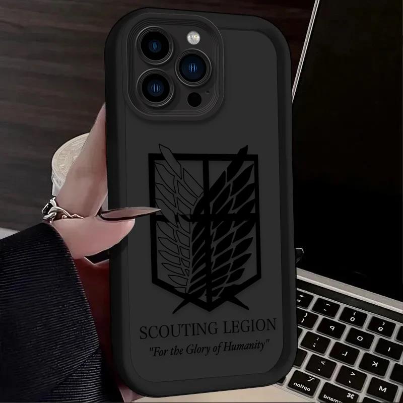 Custodia per Telefono con Logo Attack On Titan Per iPhone 17 Air 16 e 15 14 13 12 11 Pro Max Plus Mini SE 2020 2022 Cover Morbida in Silicone