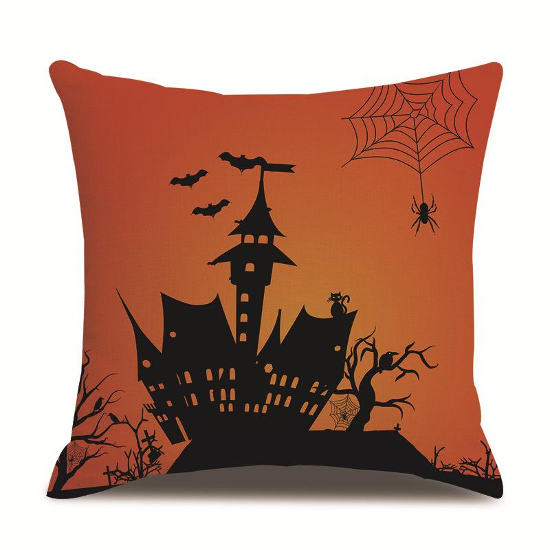 Halloween Linen Pillow Cover Printed Pillow Cover