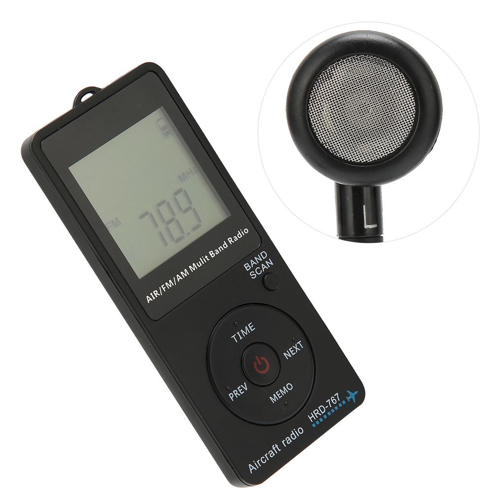 HRD?767 Portable Radio Aircraft Band Automatic Power Off FMAMAIR Radio with Earphone