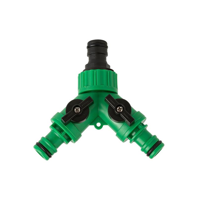 2 Way Garden Water Pipe Connectors Pipe Adapter Y Shape Hose Splitter Valve Three Way Plastic Valve With Switch