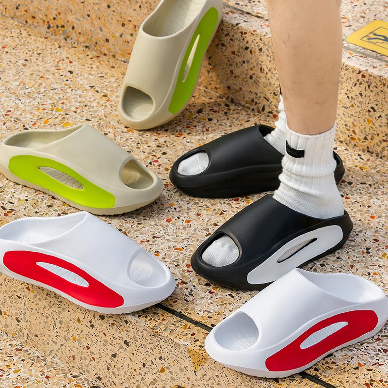 Gacimy Men's Thick Bottom Slippers Fashion Outdoor Sports Sandals Summer New EVA Beach Shoes Soft Cloud Men Platform Home Slides