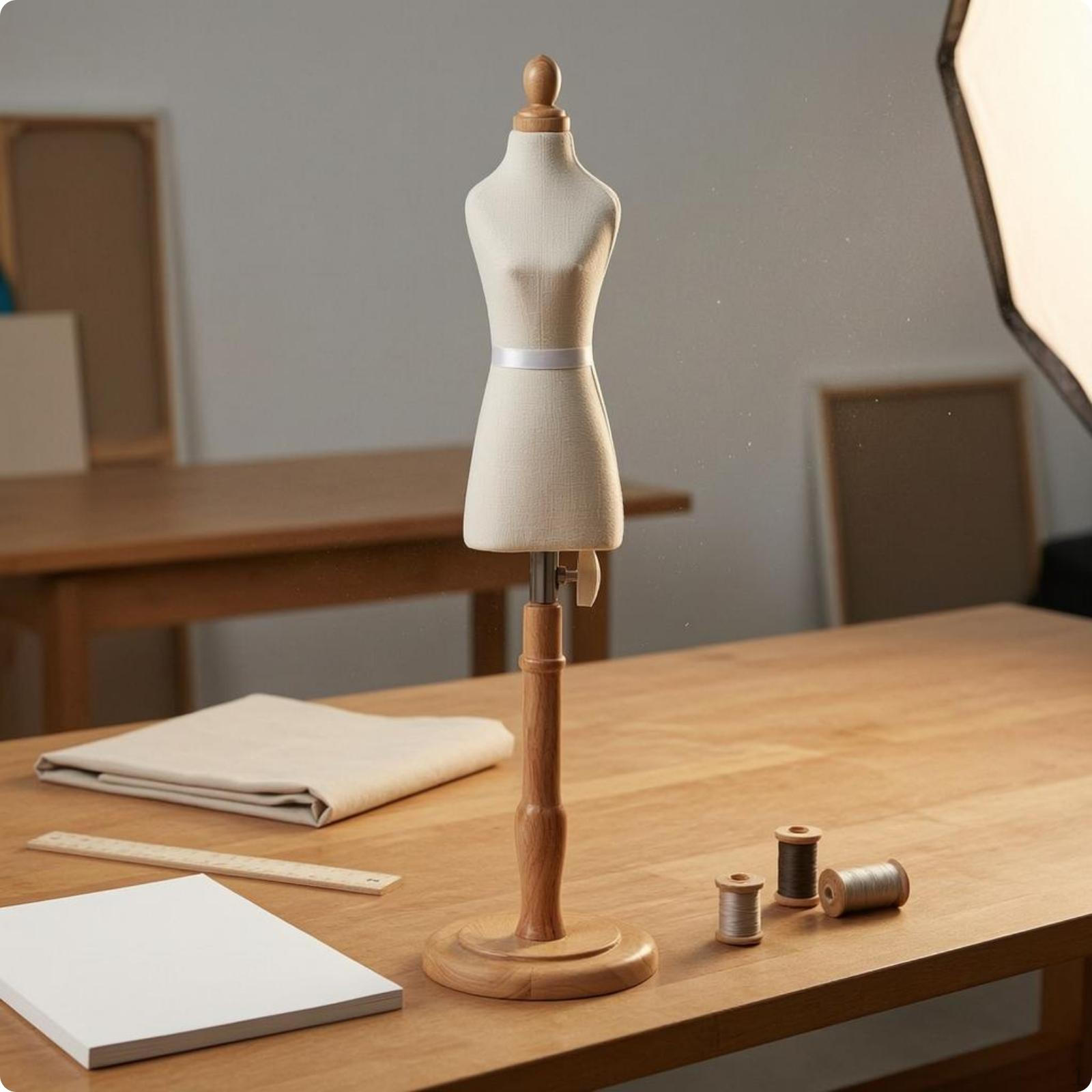 Tabletop Dress Form Mannequin textileCovered Adjustable