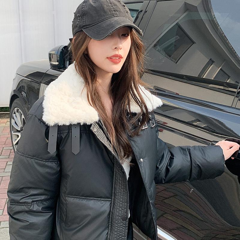 Fluffy And Short Down Jacket With Thickened Bread Coat For Women
