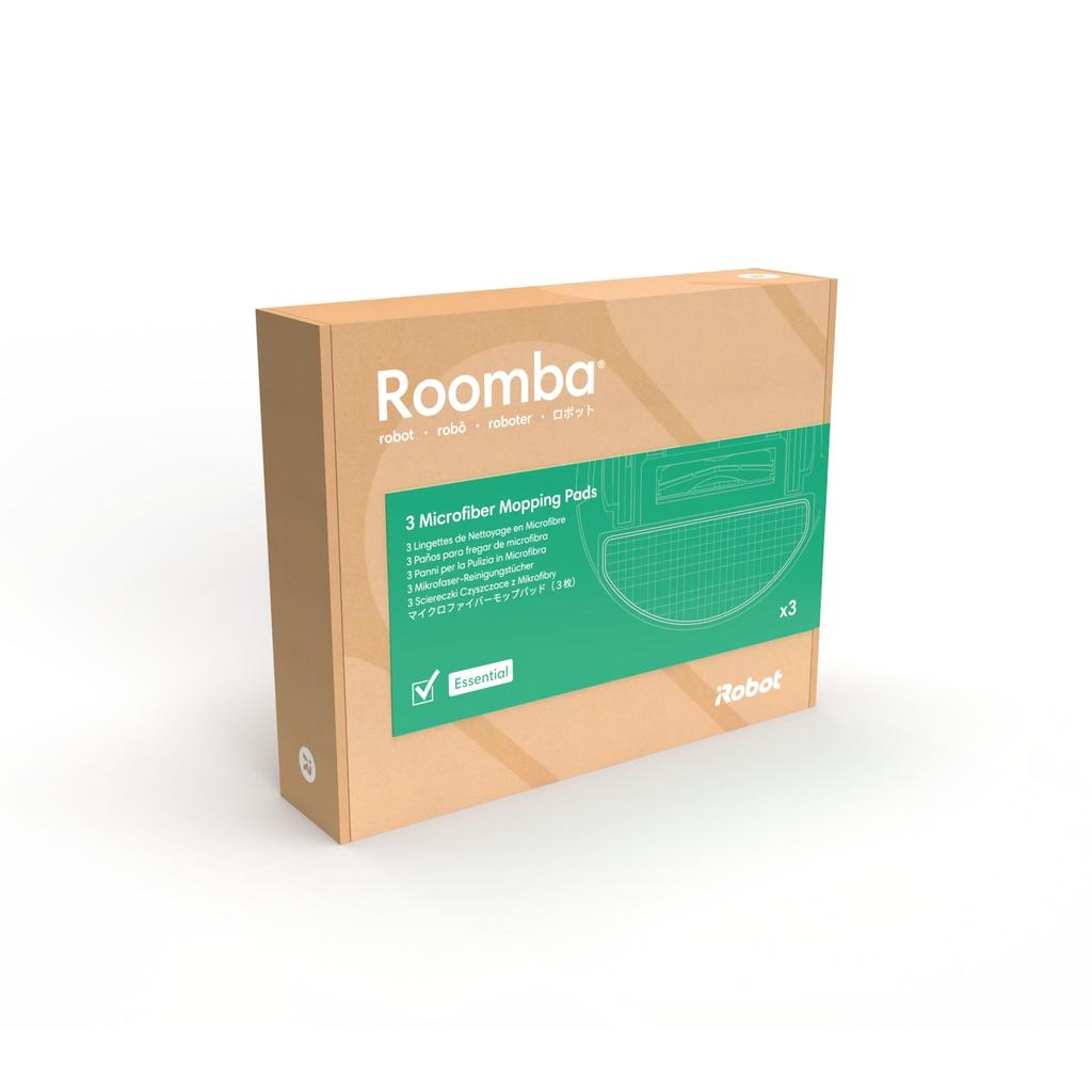 Genuine iRobot 4837324 Microfiber Mop Pads of Replacement for Roomba Combo Essential Consumables and Maintenance (Set 3) Robot. Supplies.