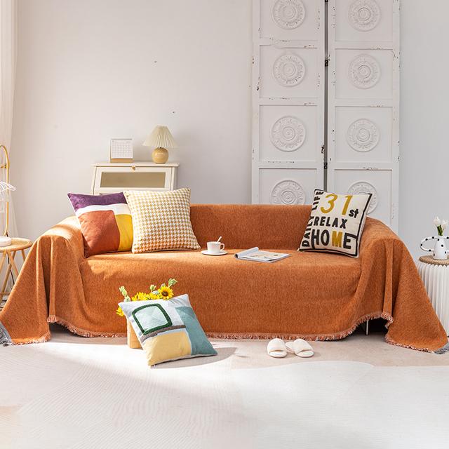 Universal Sofa Towel Solid Fringe Sofa Napkin Summer Camping Blanket Shawl Cloth Full Cover Sofa Cushion Nordic Style Home Hotel