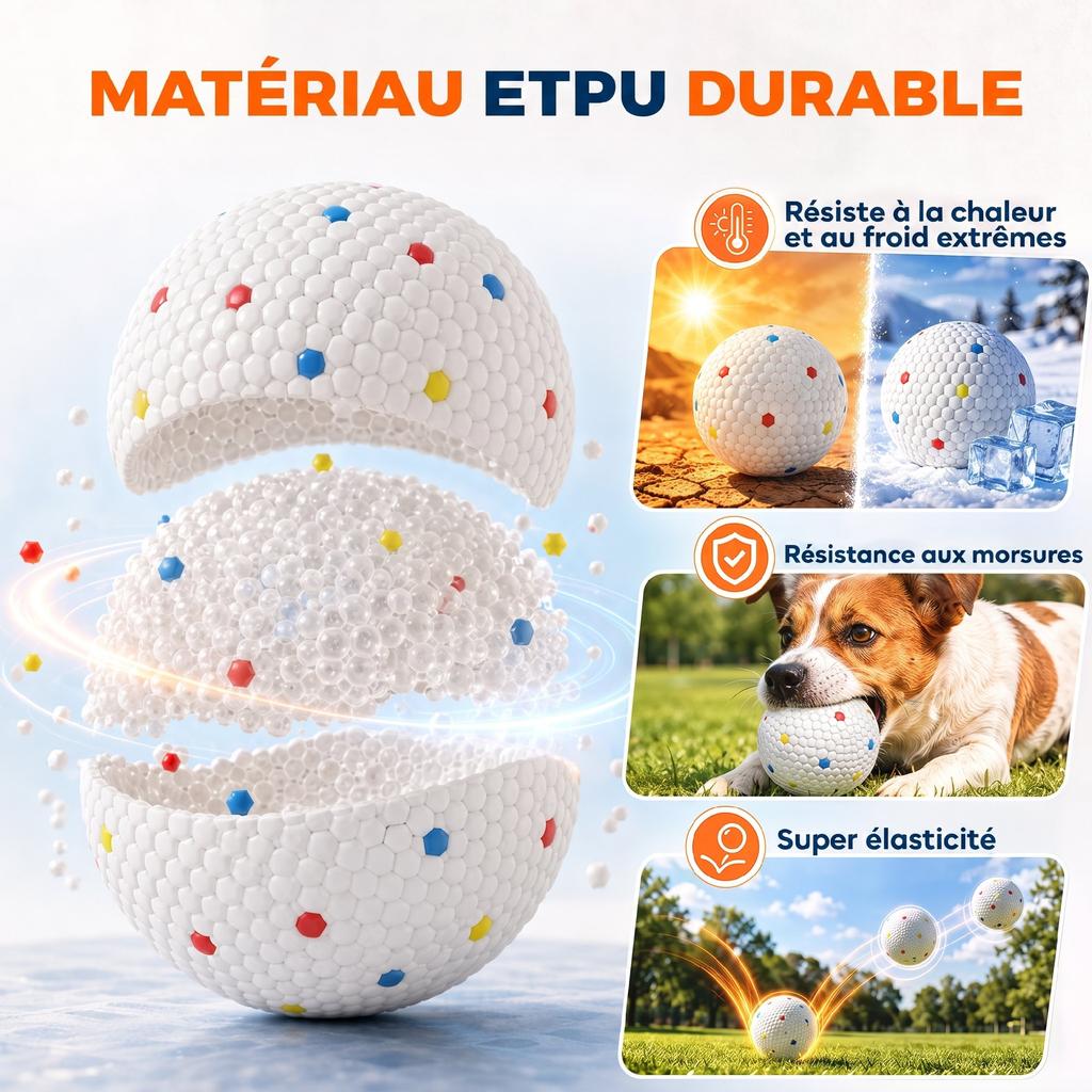 Dog Balls, Set of 6, ETPU, 58 mm Diameter, White