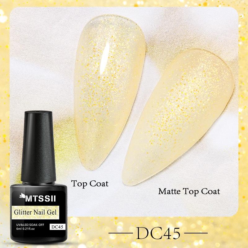 MTSSII 6ml Glitter Nail Gel Sparkly Sequins UV LED Soak Off Varnish For Manicure Semi Permanent Nail Art Gel Polish