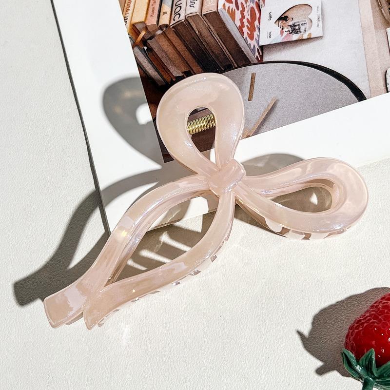 Jelly-colored Bow Back Head ClawLarge Hair Claw Updo Shark Clip Hair Accessory
