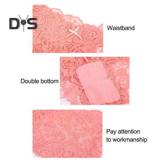 Women's Panties Floral Lace Low Waist Briefs Stretchy Sexy Breathable Underpants for Girls Daily Wear And Sleep