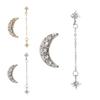 1 Pair Bohemian Style Irregular Moon Star Earrings Women Girls Alloy Stylish Earring Fashion Personality Ear Studs