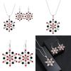 Snowflake Necklace Set With Rhinestone Decor And Alloy Chain Christmas For